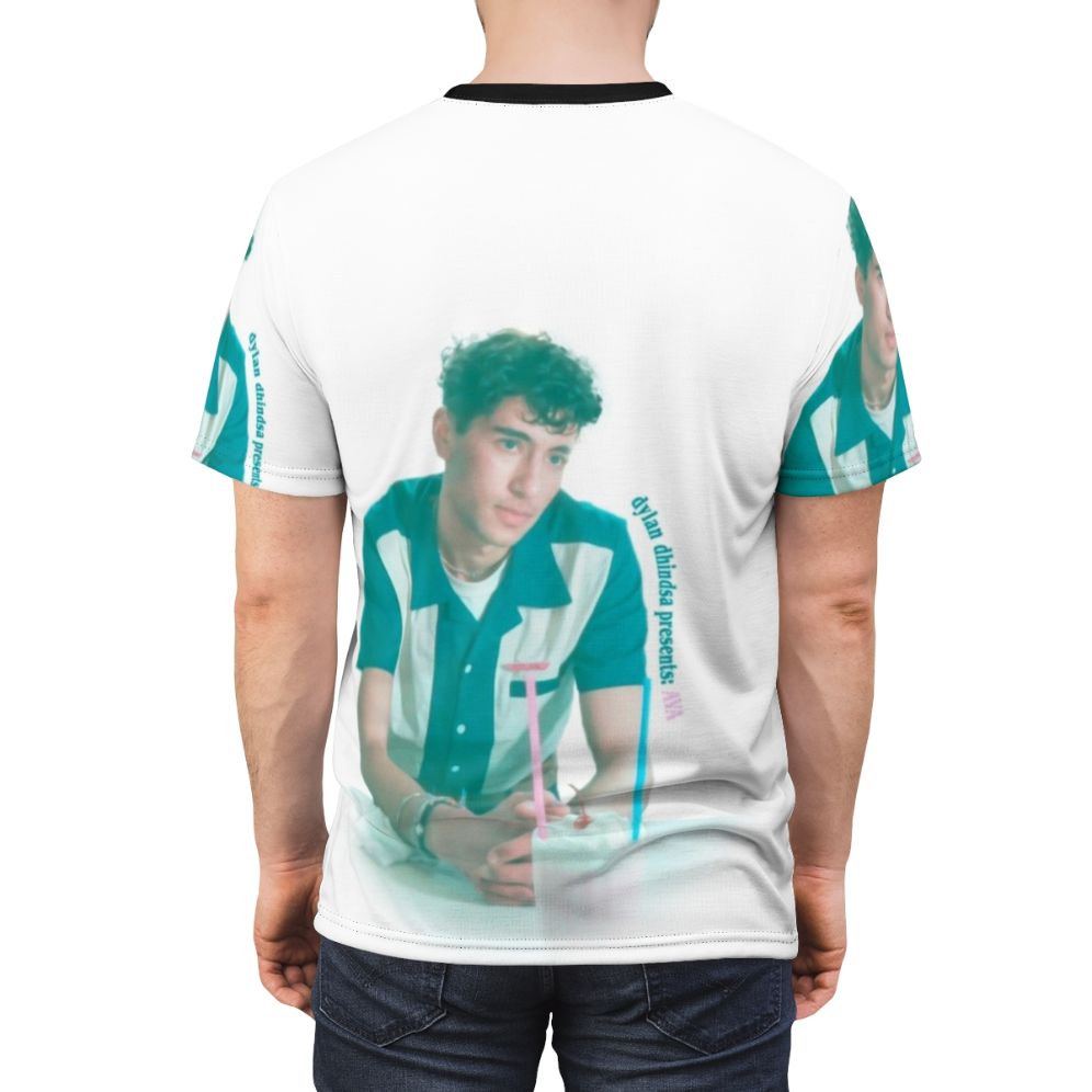 Vintage-style graphic tee featuring a pop art design of Dylan Dhindsa - men back