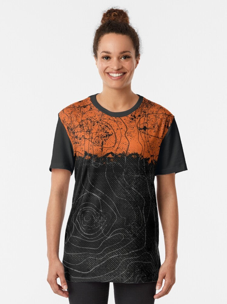 Topography map graphic t-shirt design - Women