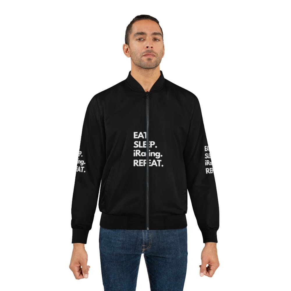 Iracing Eat Sleep Repeat Bomber Jacket - Gaming and Sim Racing Jacket - Lifestyle