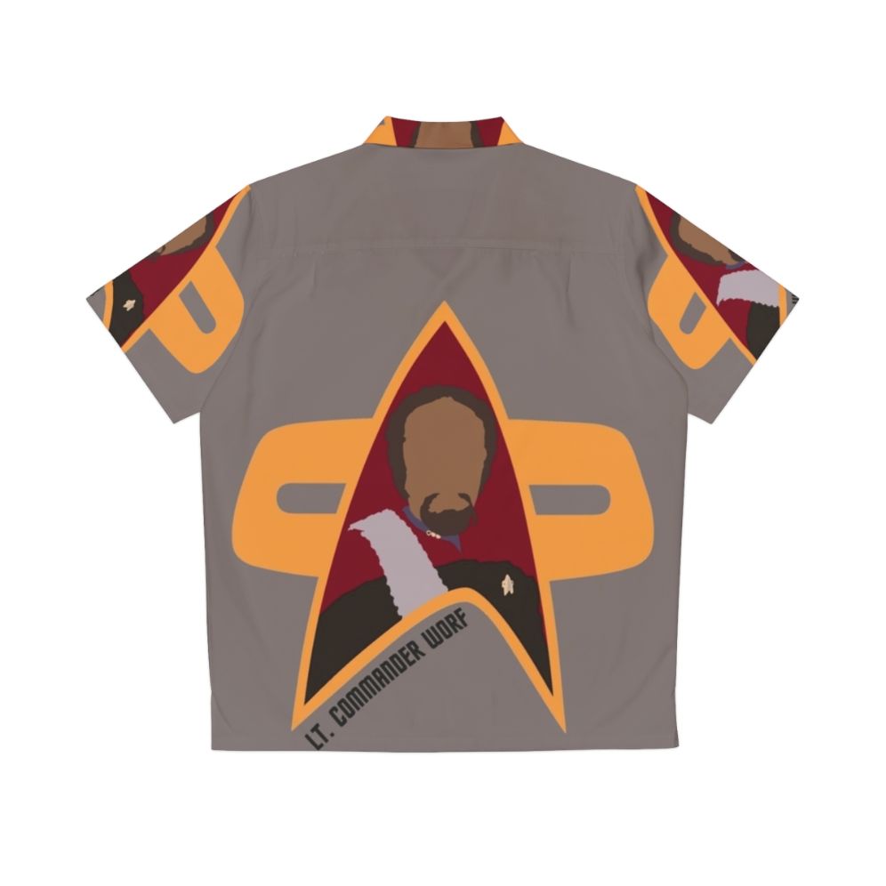 Lieutenant Commander Worf from Star Trek: Deep Space Nine wearing a Hawaiian shirt - Back