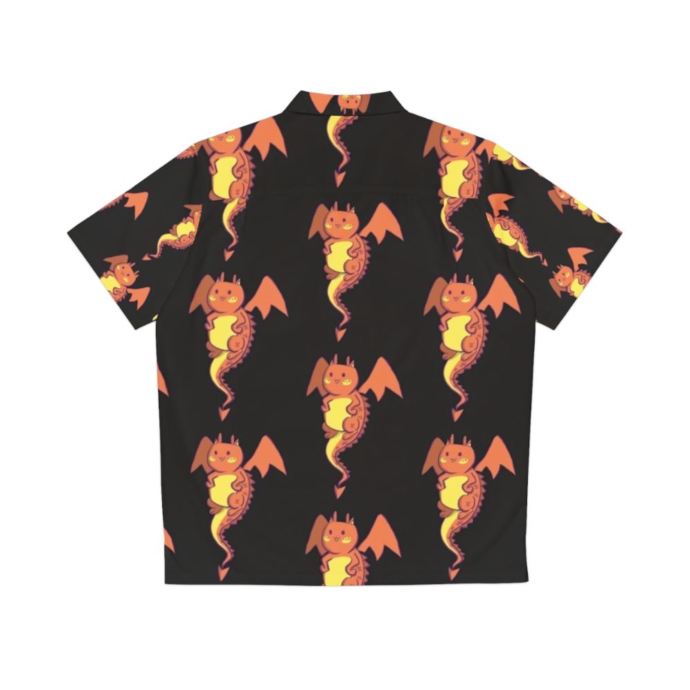 Legendary Cat Dragon Hawaiian Shirt with Kawaii Design - Back