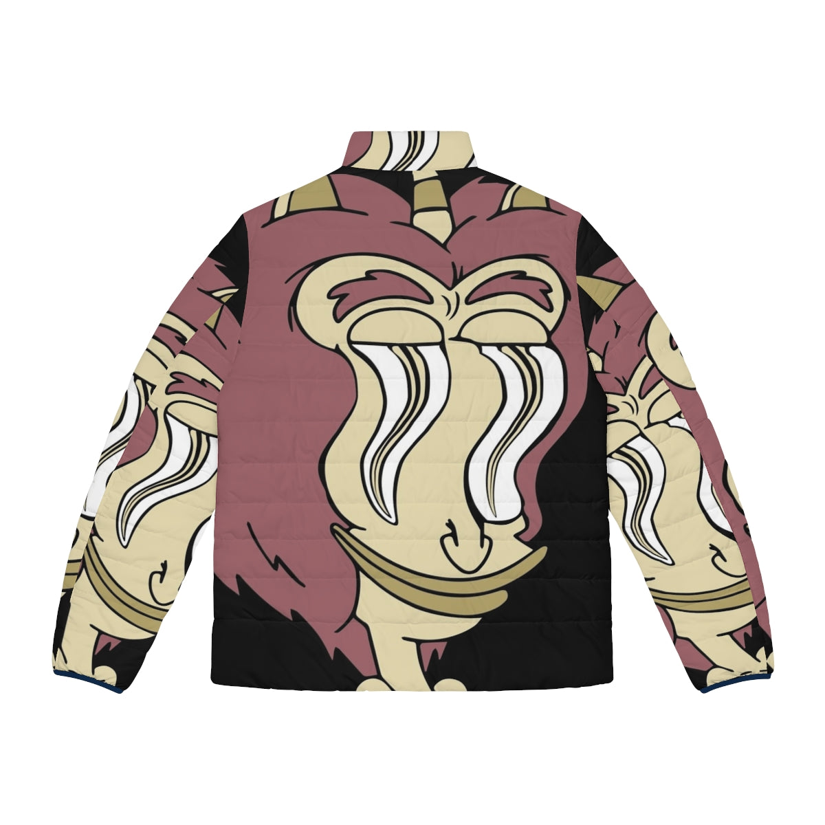 Big Mouth Hormone Monster Puffer Jacket with Cartoon Design - Back