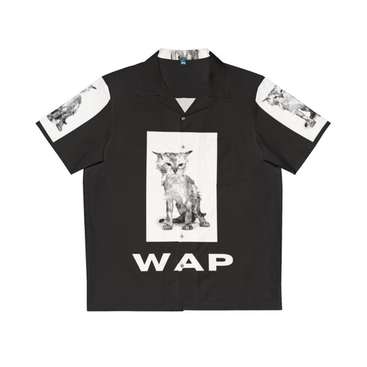 Wap Tee Hawaiian Shirt with Funny Wet Cat Design