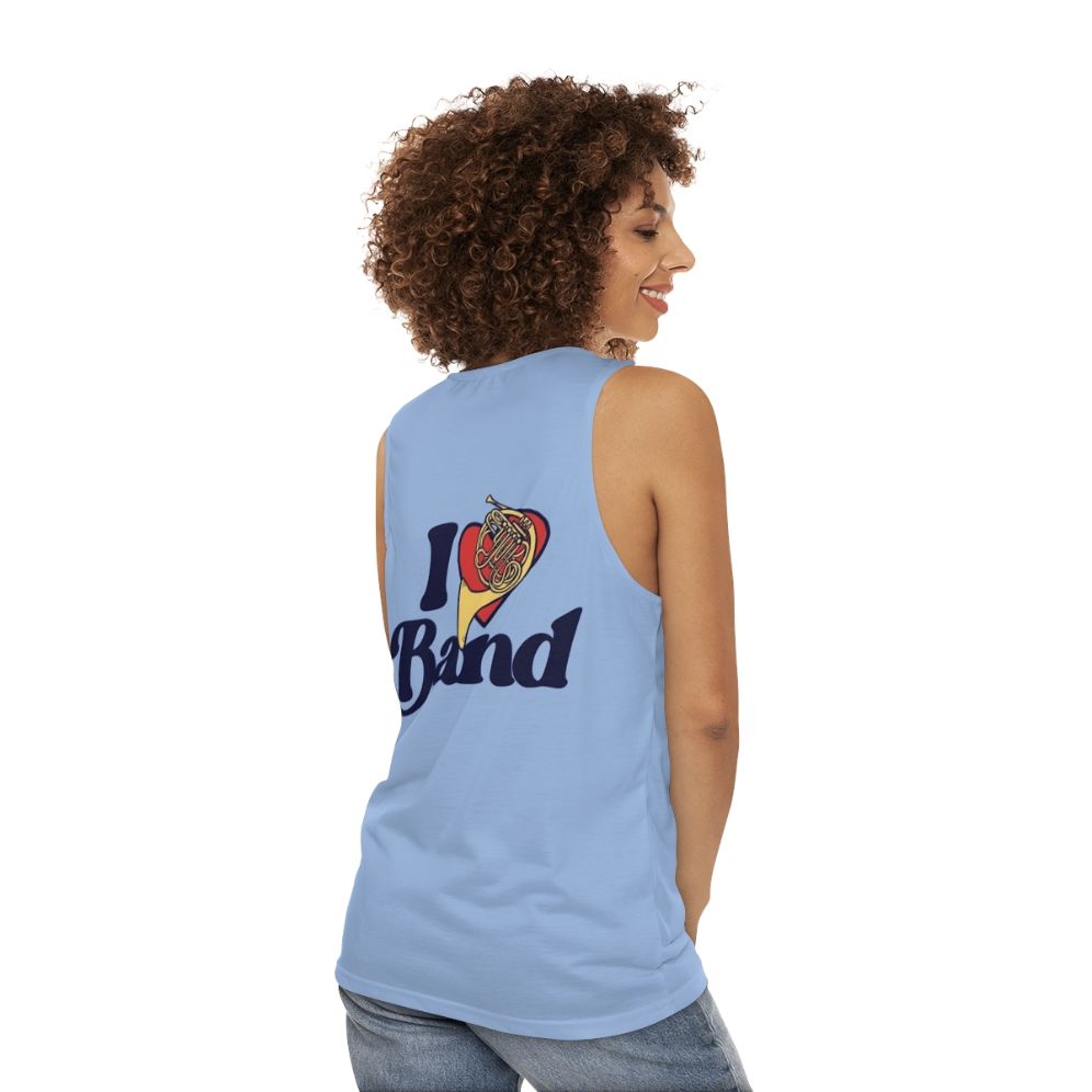 I Love Band Unisex French Horn Tank Top - women back