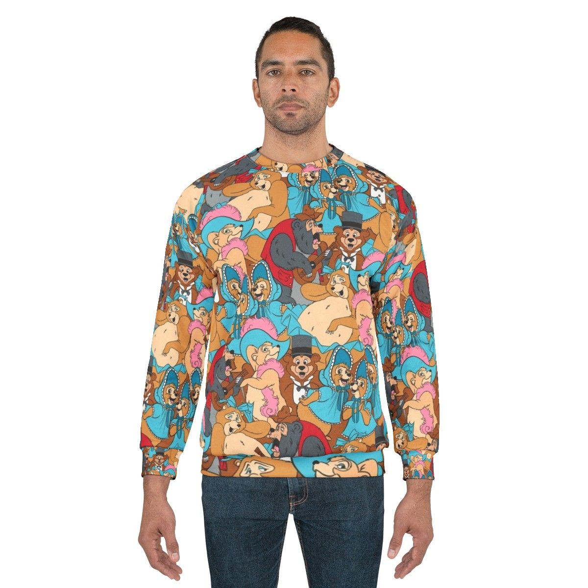 Vintage Country Bear Jamboree Pattern Sweatshirt - men