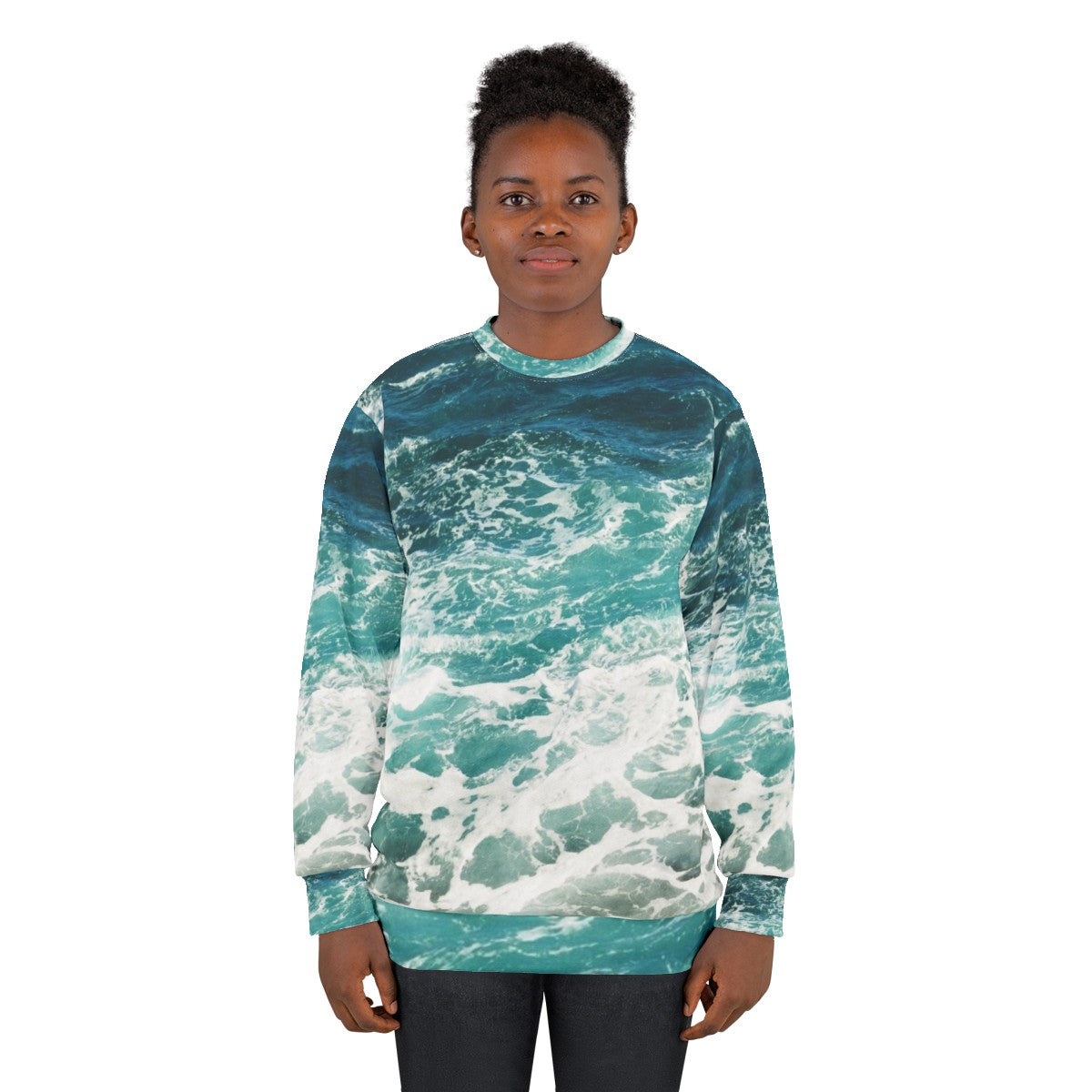 Blue Ocean Waves Sweatshirt - women