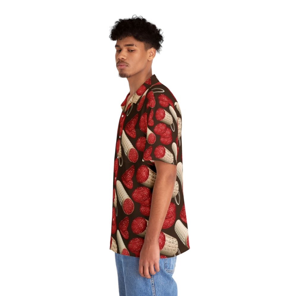 Salami Hawaiian shirt with a delicious meat pattern design - People Left