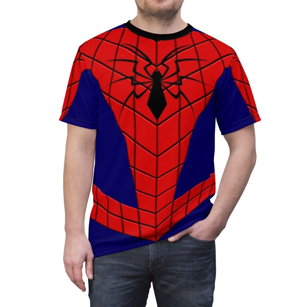 Vibrant spider-themed t-shirt with a unique comic-inspired design - men front