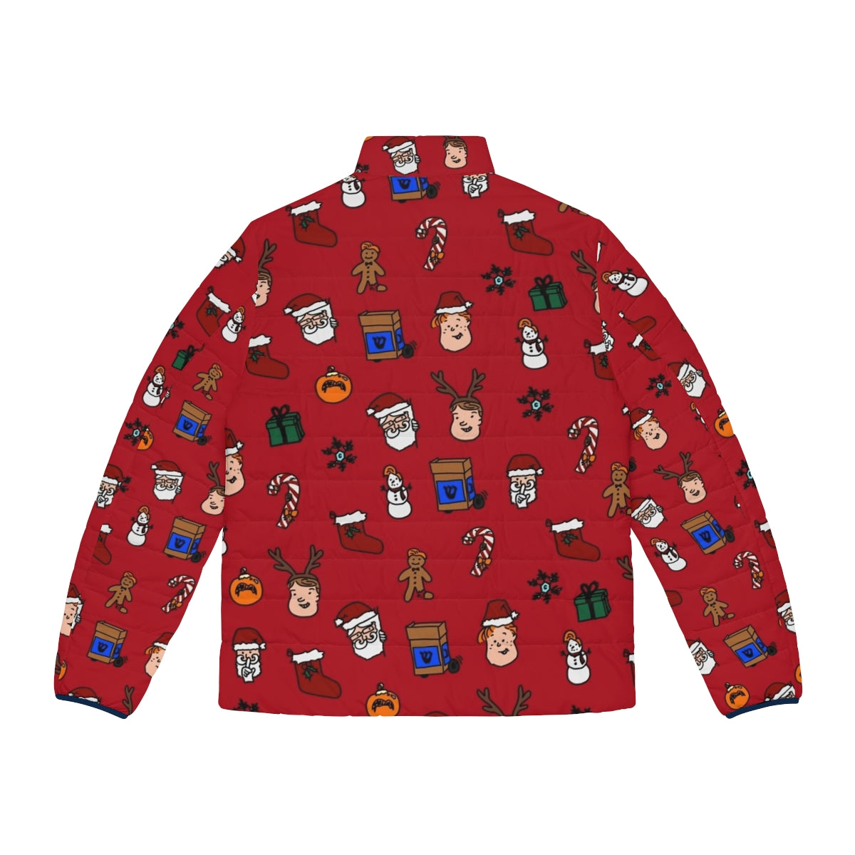 Team Coco Holiday Puffer Jacket featuring Conan O'Brien's iconic comedy brand - Back