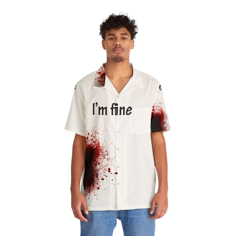 "I Am Fine" Hawaiian Shirt for Summer - People Front