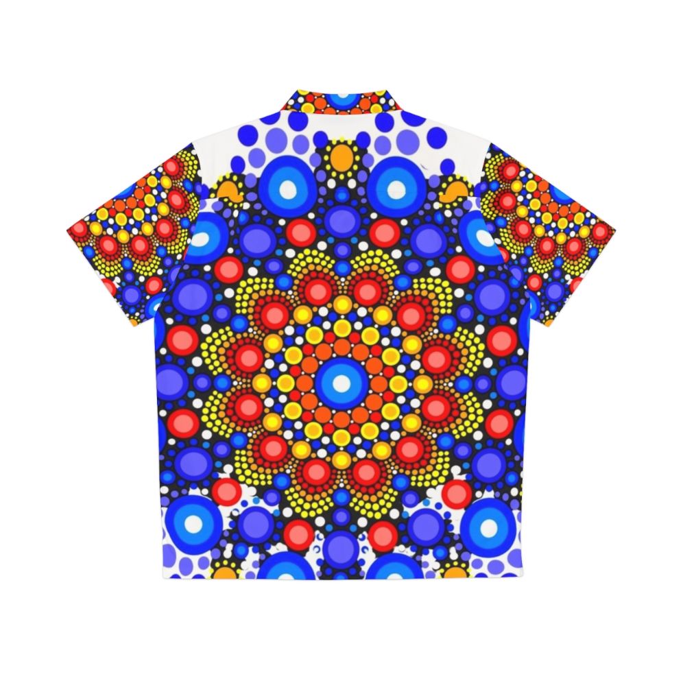 Blue and orange circles pattern Hawaiian shirt - Back