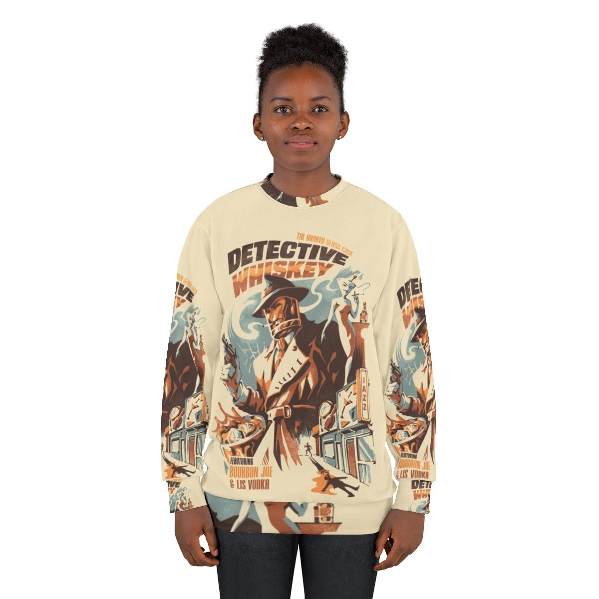 Vintage detective whiskey sweatshirt - women