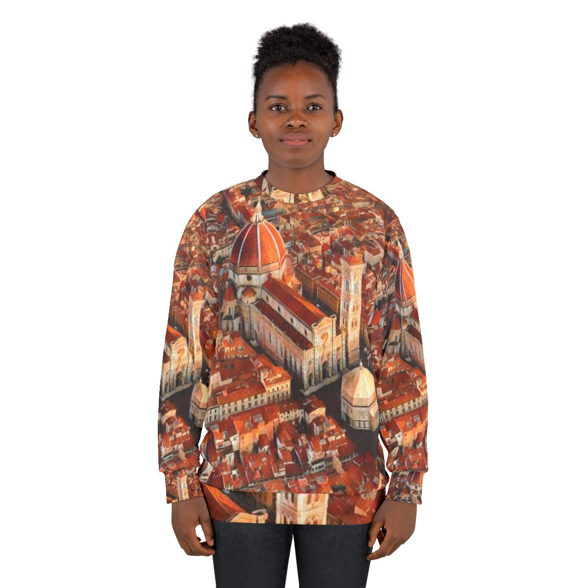 Florence View Sweatshirt featuring the iconic Florence Cathedral and cityscape - women