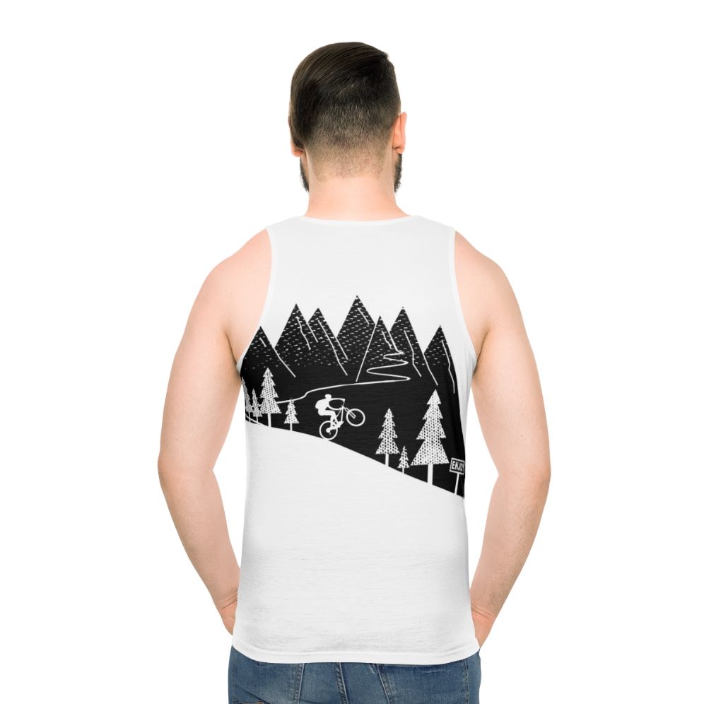 Mountain bike cyclist wearing a cycling tank top - men back