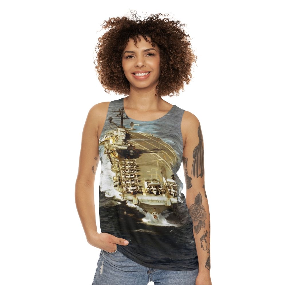 Unisex USS Intrepid CVA 11 Navy Tank Top - women