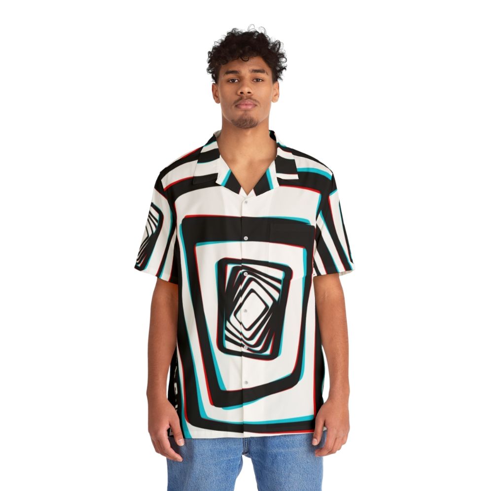 Persona 4 Midnight Channel Hawaiian Shirt with 3D Spiral Effect - People Front