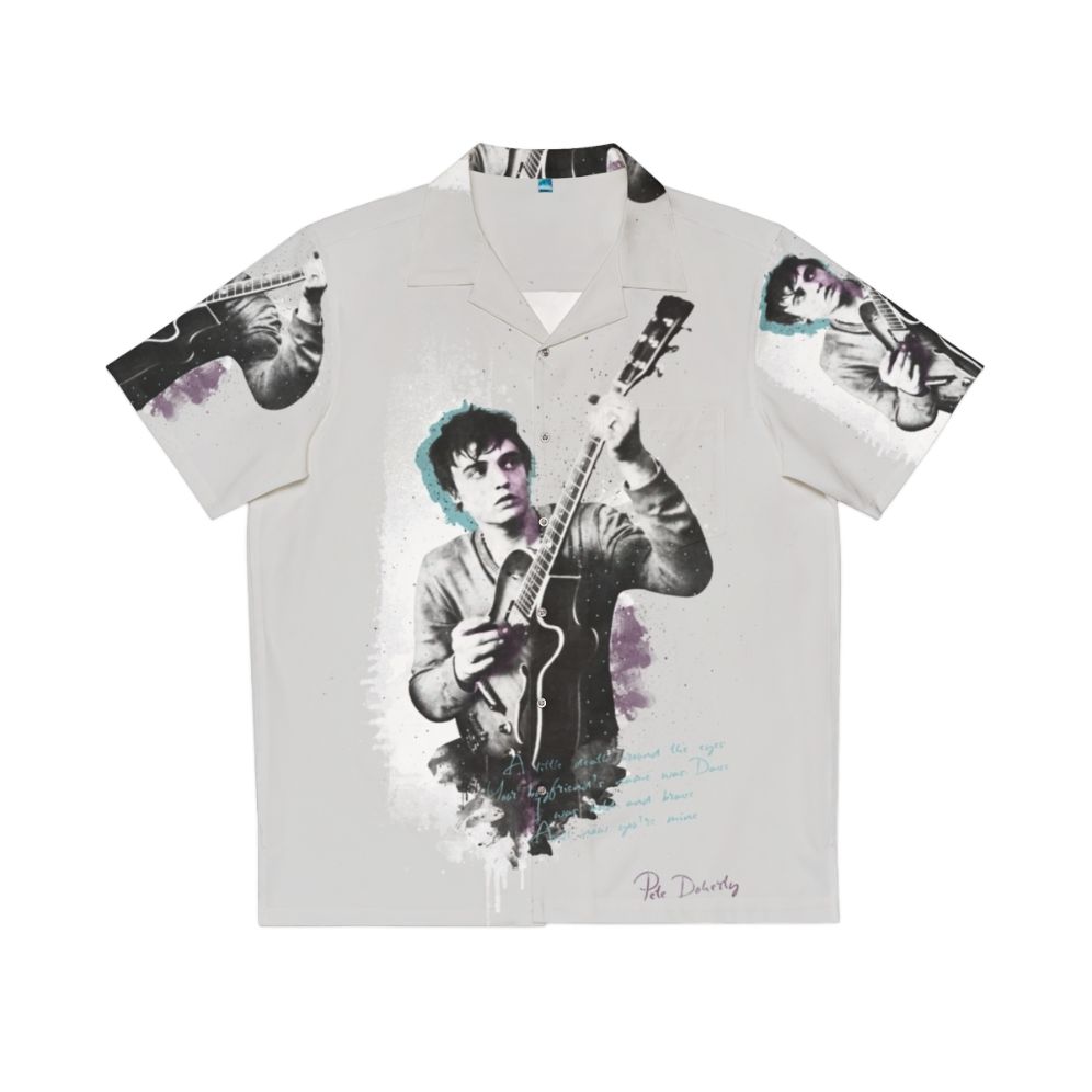 Pete Doherty Inspired Hawaiian Shirt with Musician Portrait