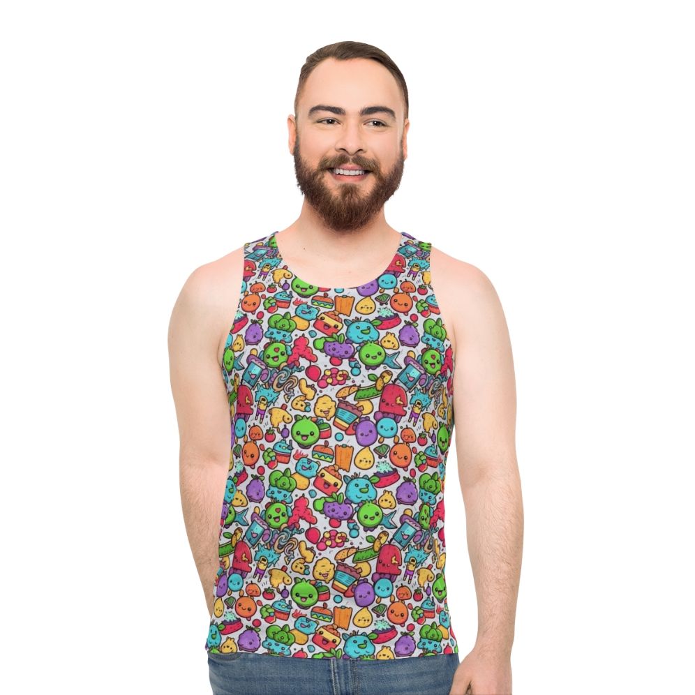 Hobbies unisex tank top with colorful abstract animal graphic - men