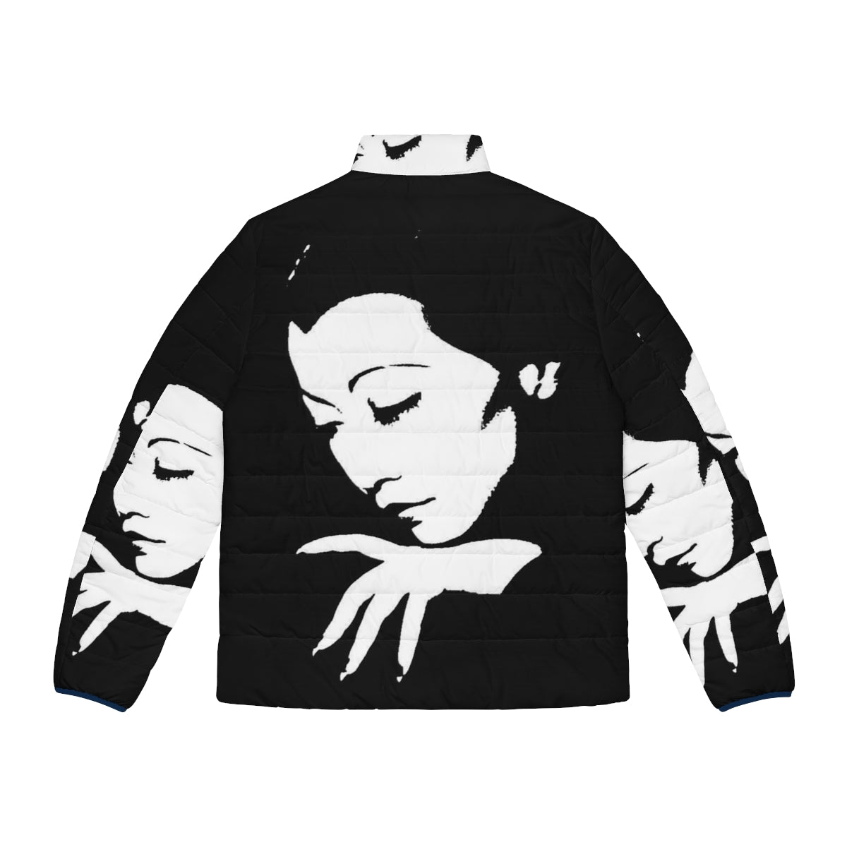 Anna May Wong in a stylish black and white puffer jacket - Back