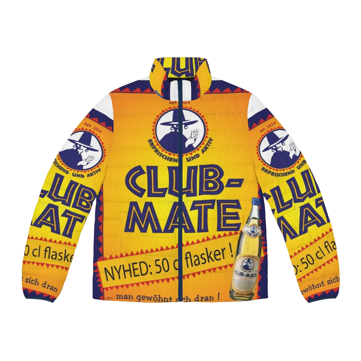 Club Mate Puffer Jacket - Berlin Techno Inspired Urban Streetwear