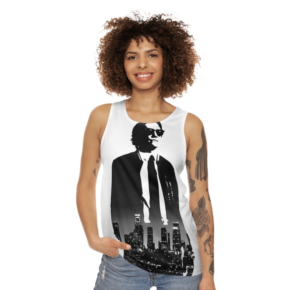 Unisex Nightcrawler Tank Top with Sociopath Protagonist Design - women