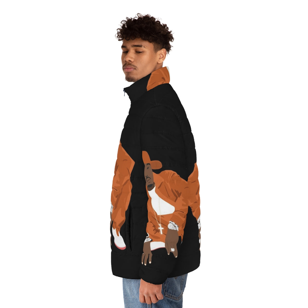 Nas Illmatic Inspired Puffer Jacket with Vector Design - men side left