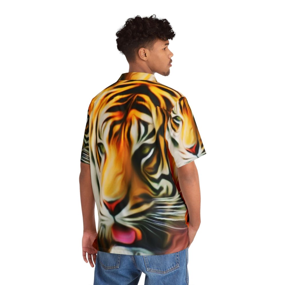 Tiger Tropical Button Down Hawaiian Shirt - People Back