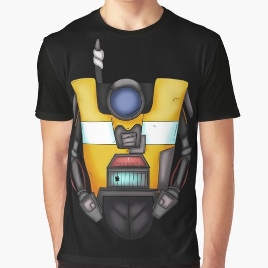 Borderlands Claptrap Graphic T-Shirt featuring the iconic robot character from the Borderlands video game series