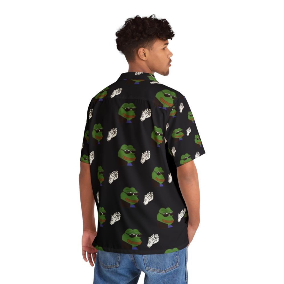 Ez Clap Hawaiian Shirt with Rare Pepe Design - People Back