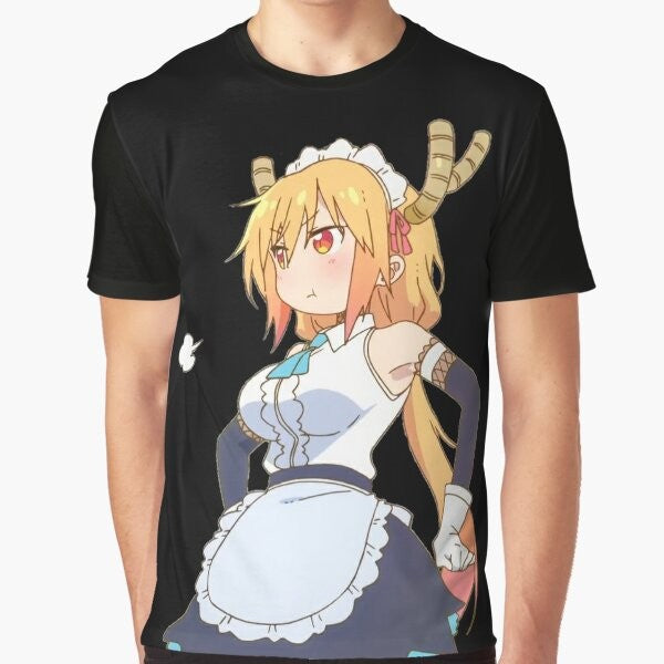 Tohru, the beloved maid character from the anime "Kobayashi-san Chi no Maid Dragon," featured on a stylish graphic t-shirt.