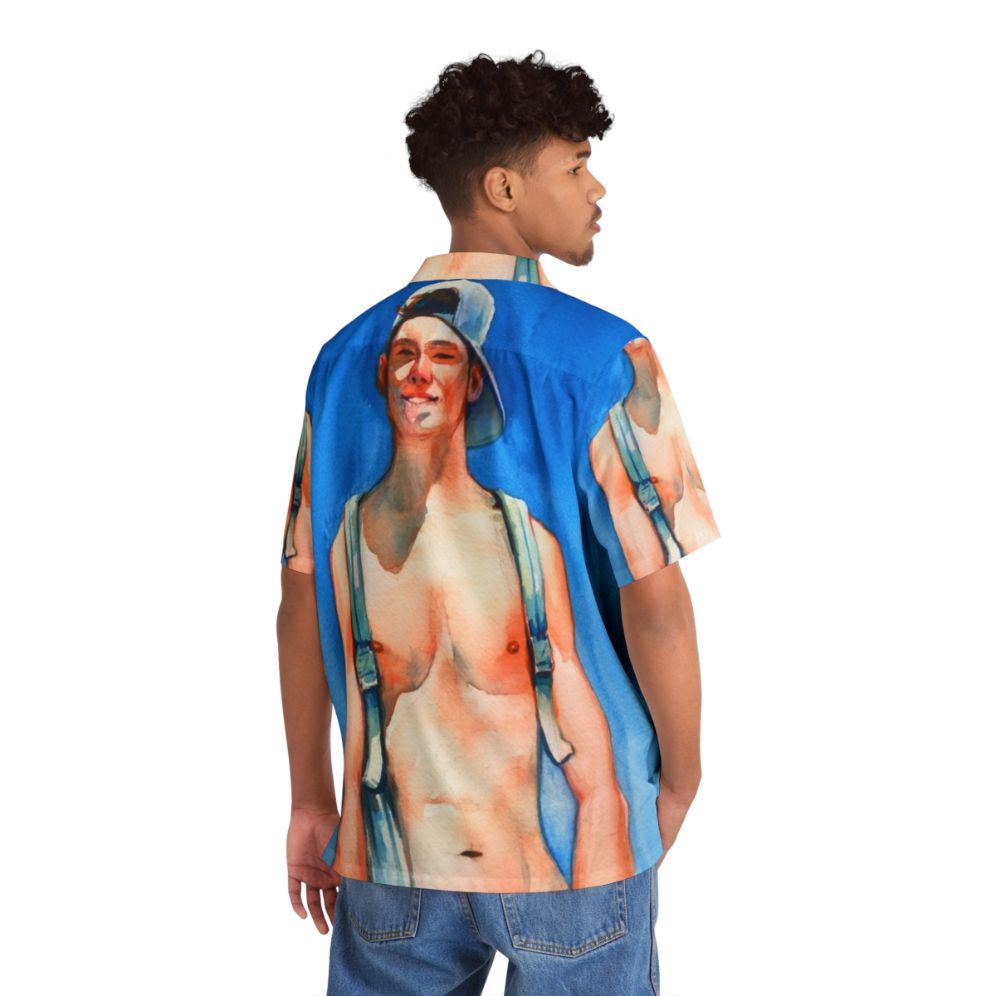 Watercolor painting Hawaiian shirt for summer - People Back