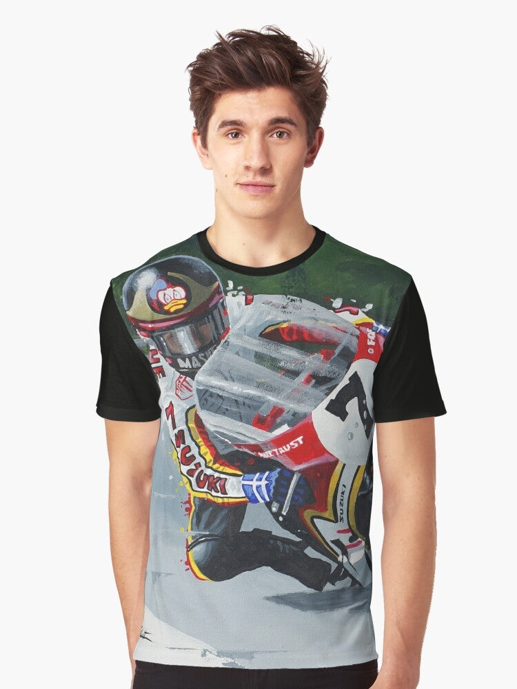 Barry Sheene MotoGP Legendary Motorcycle Racing Graphic T-Shirt - Men