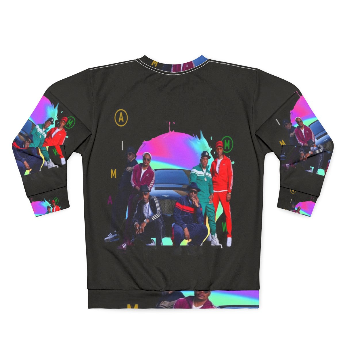 New Edition Retro Sweatshirt featuring 80s fashion and Bell Biv Devoe inspired design - Back