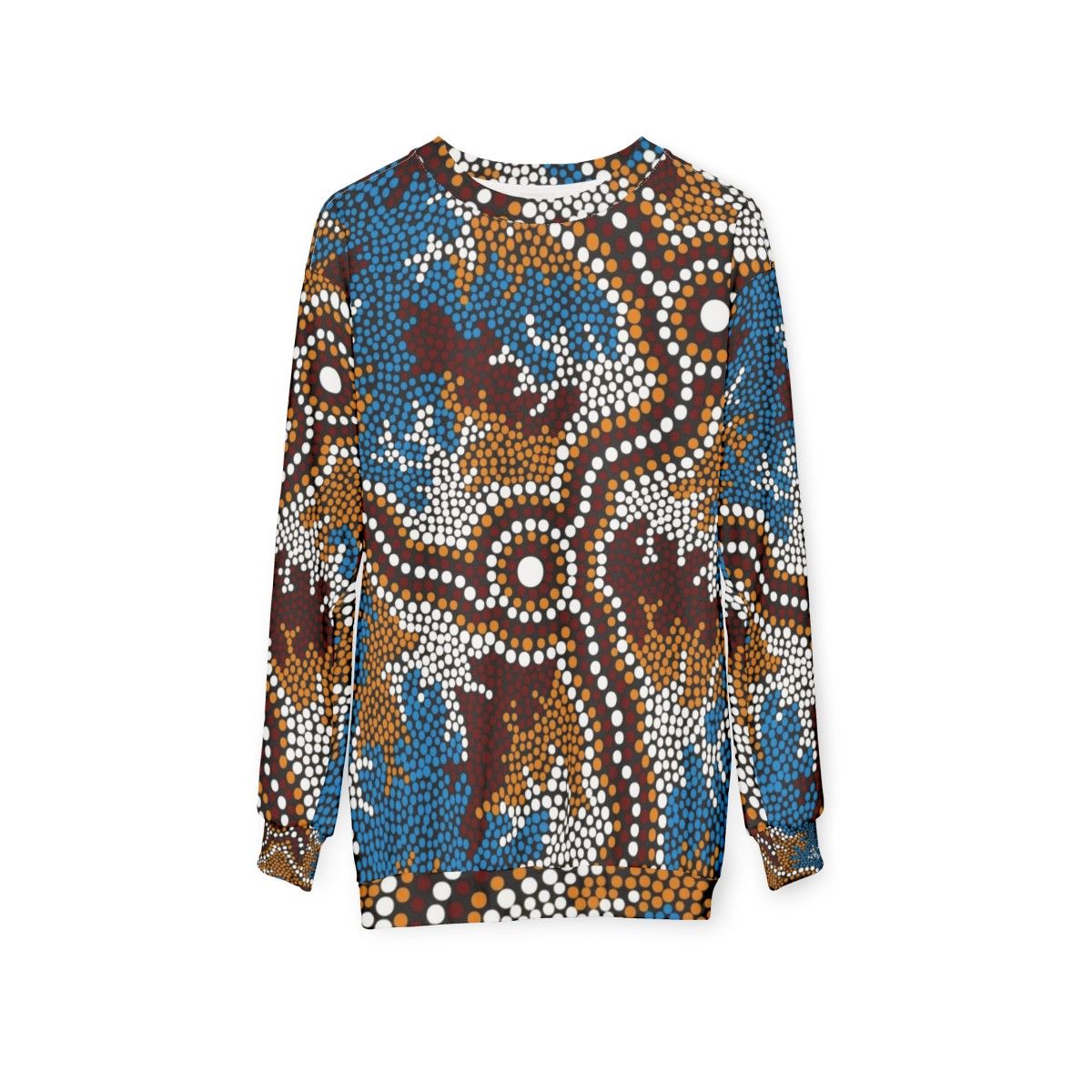 Authentic Aboriginal Art Wetland Dreaming Sweatshirt - hanging