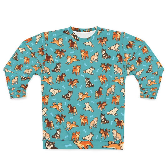 Blue Shiba Inu Pattern Sweatshirt