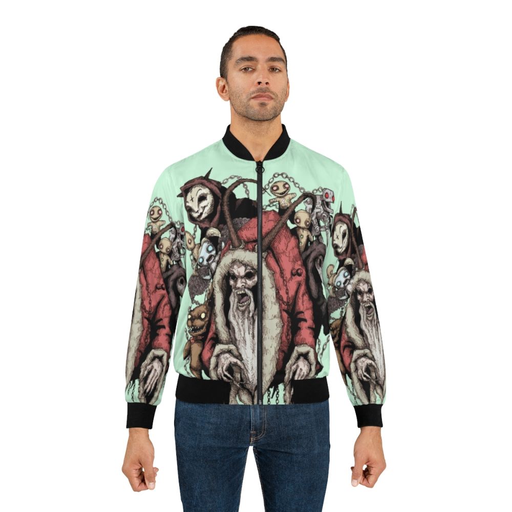 Krampus horror gothic demon bomber jacket - Lifestyle