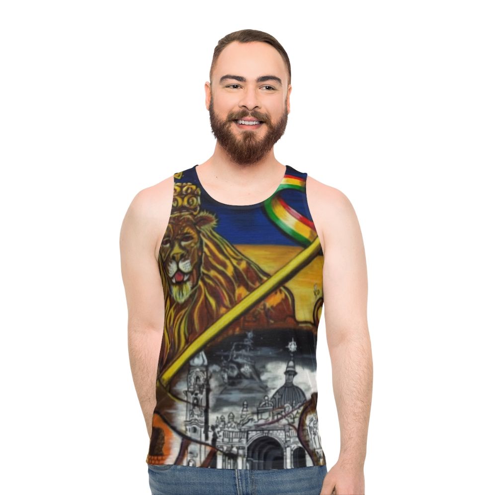 Midnite Zion Unisex Rastafarian Lion of Judah Tank Top - men