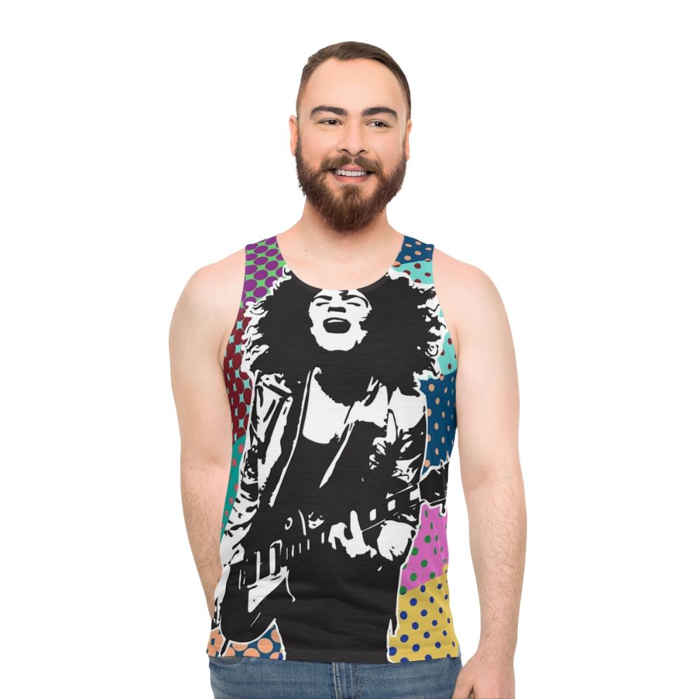 Boogie On Retro Unisex Tank Top for Glam Rock Fans - men