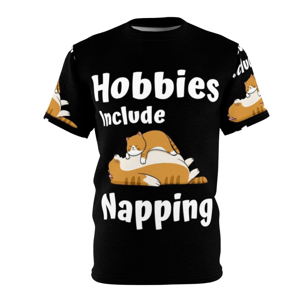 Cozy T-shirt with "Hobbies Include Napping" design