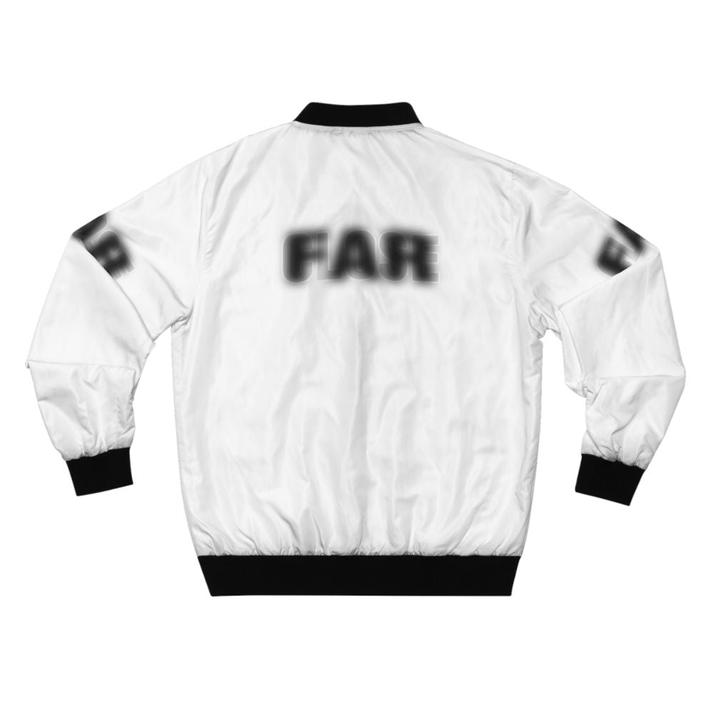 Black and white bomber jacket with a close far optical illusion design - Back