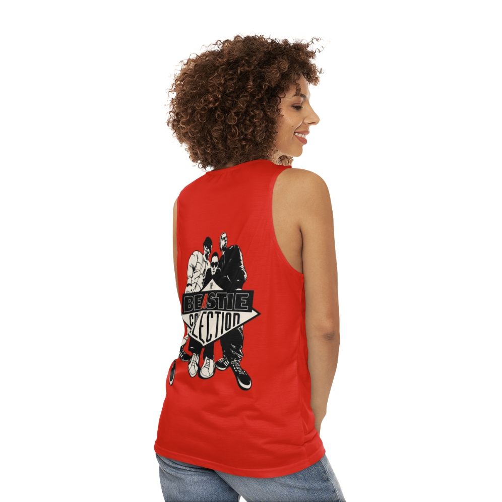 Unisex red rock music tank top - women back