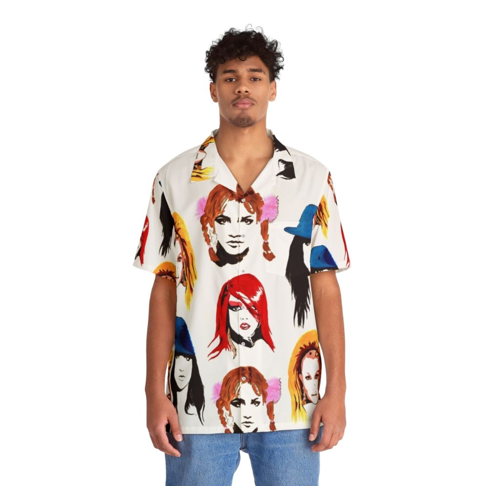 Vibrant 90s-inspired Hawaiian shirt with pop culture icons - Lifestyle