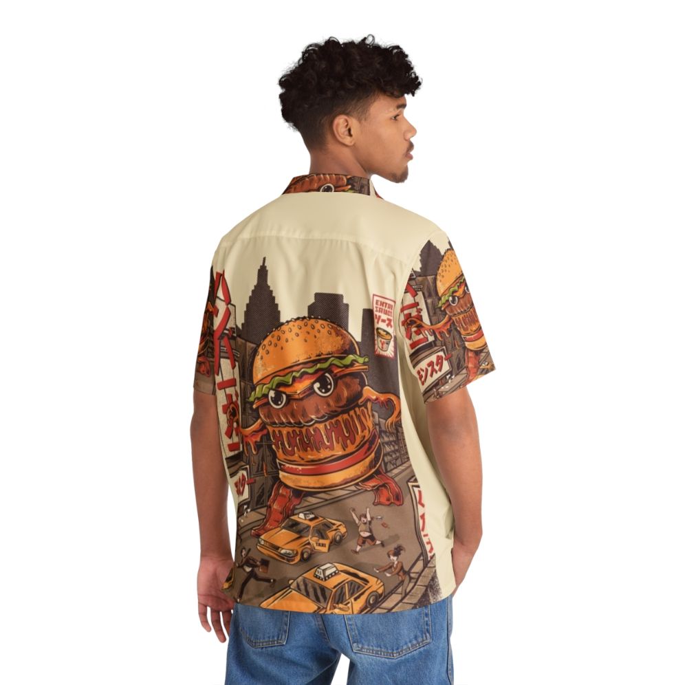 Burgerzilla cartoon character hawaiian shirt - People Back