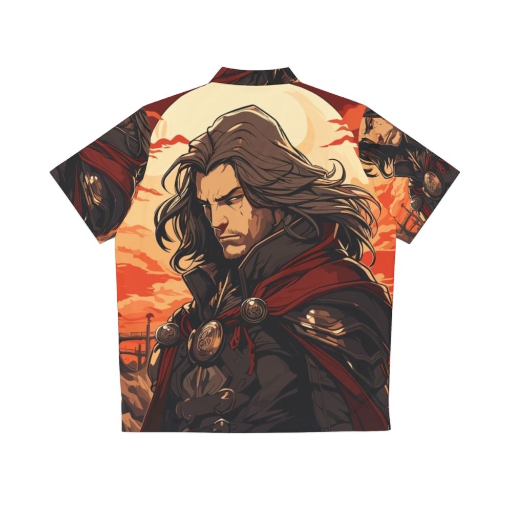 Castlevania vampire Hawaiian shirt with Dracula and Alucard characters - Back