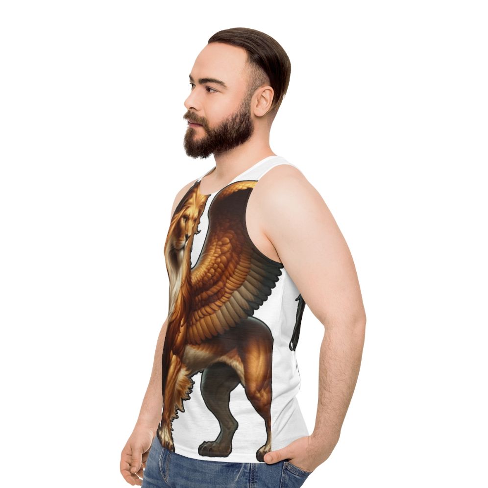 Grrrifin Unisex Tank Top featuring a legendary griffin - men side