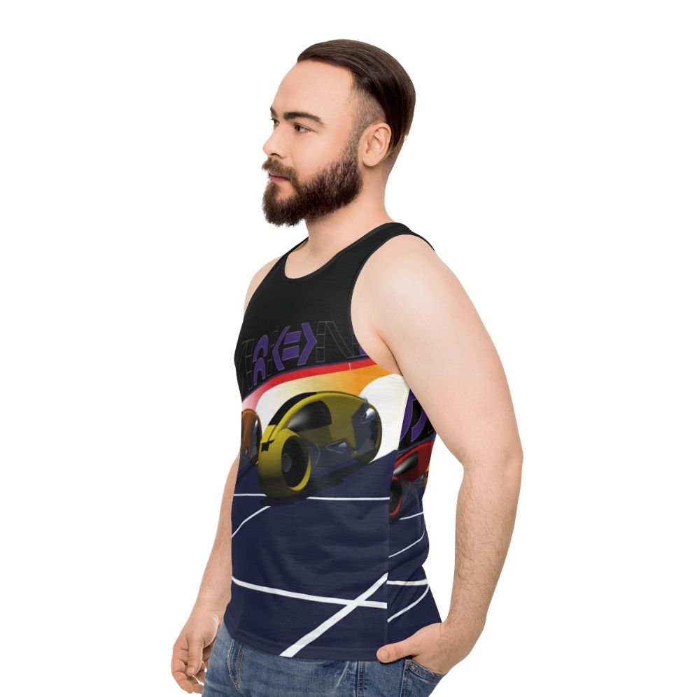 Tron Lightcycle Racing Unisex Tank Top - men side