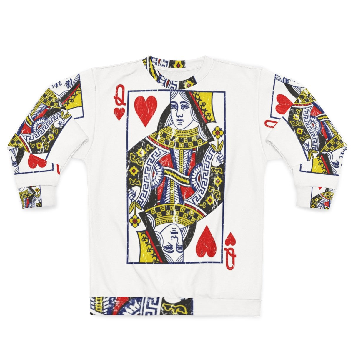 Queen of Hearts Playing Card Sweatshirt