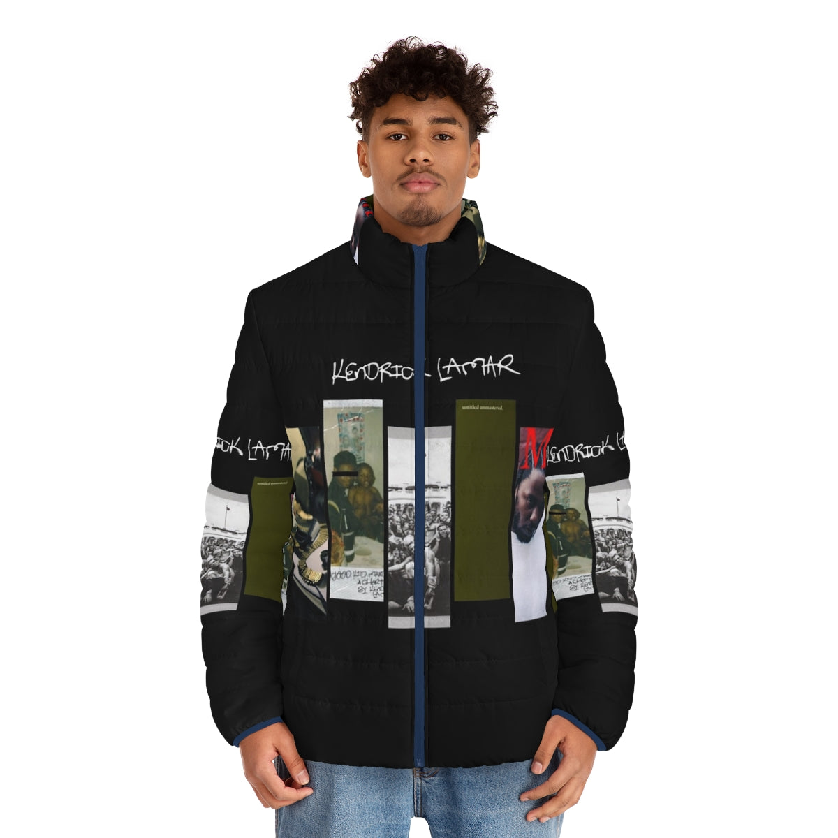 Kendrick Lamar Hip Hop Puffer Jacket - men front