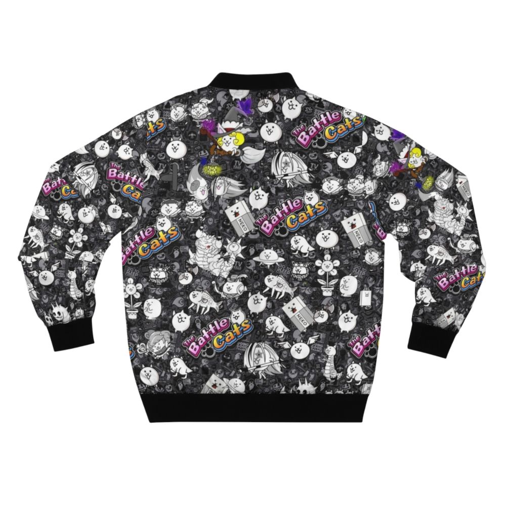 Battle Cats Cute Bomber Jacket with Adorable Cat Design - Back