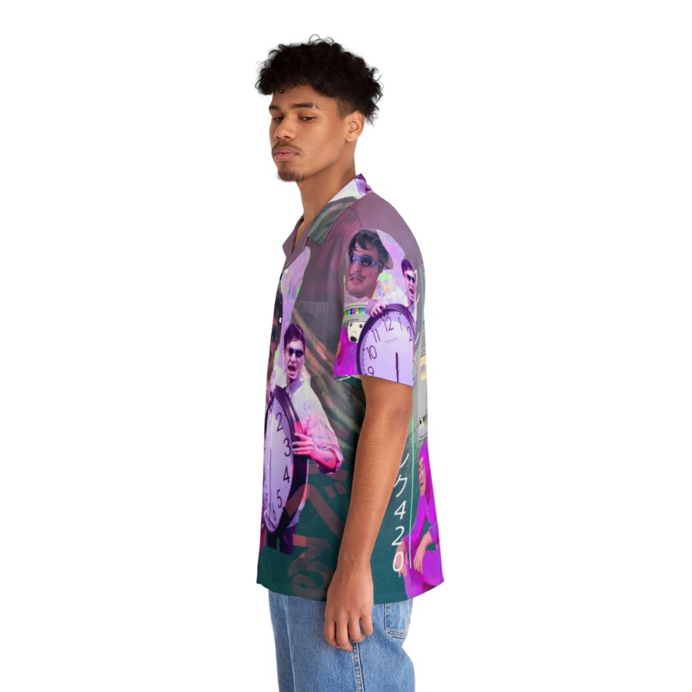 Vaporwave Hawaiian shirt with Filthy Frank and 420 graphics - People Left